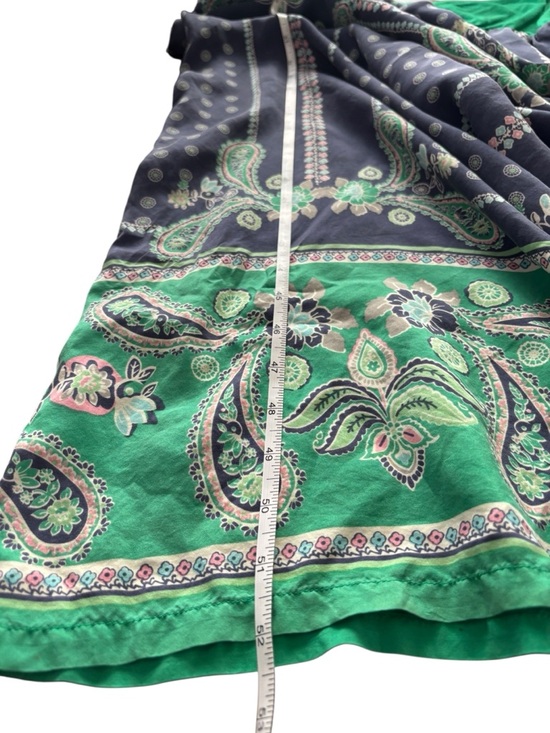 Anthropologie Lilka 100% Silk Green Paisley Maxi Dress Empire Waist Sz S Boho - Picture 8 of 12